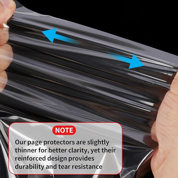 100 Pack Clear Sheet Protectors 8.5 x 11 Inch, Letter Size Page Protectors for 3 Ring Binder, Premium Polypropylene, Reinforced Holes, Acid Free, Top Loading for Documents, Paper, Photos