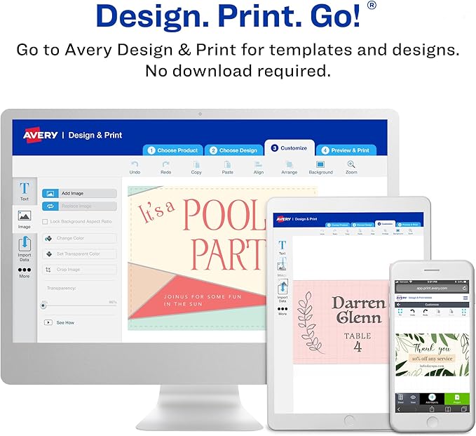 Avery Clean Edge Printable Business Cards with Sure Feed Technology, 2" x 3.5", White, 400 Blank Cards for Inkjet Printers (08877)