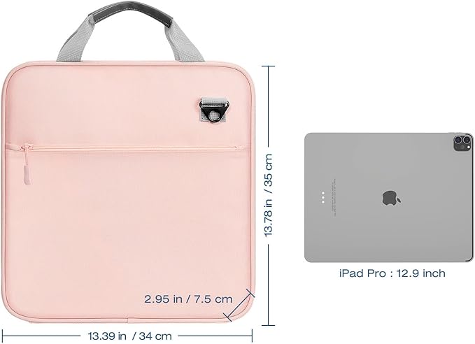 MoKo Zipper Binder, 2 Inch 3 Ring Binder with Zipper,500 Sheets Capacity Zipper Binders with Shoulder Strap & Handle,Multi-Pocket Zipper Bag Organizer for Middle School, Pink & Gray