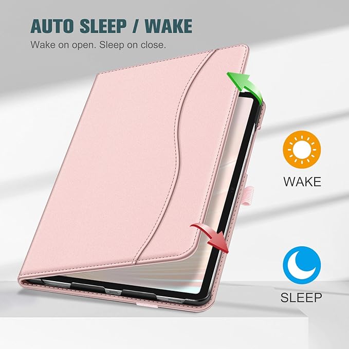 Fintie Case for Samsung Galaxy Tab S10 Lite/ S10 FE/ S9 FE 5G 10.9 Inch/Tab S9 11 Inch with S Pen Holder, Multi-Angle Viewing Protective Cover with Pocket, Auto Sleep/Wake, Rose Gold