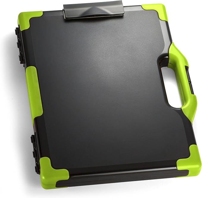 Officemate Carry All Clipboard Storage Box,Letter/Legal Size,Black & Green (83325),(Pack of 6)