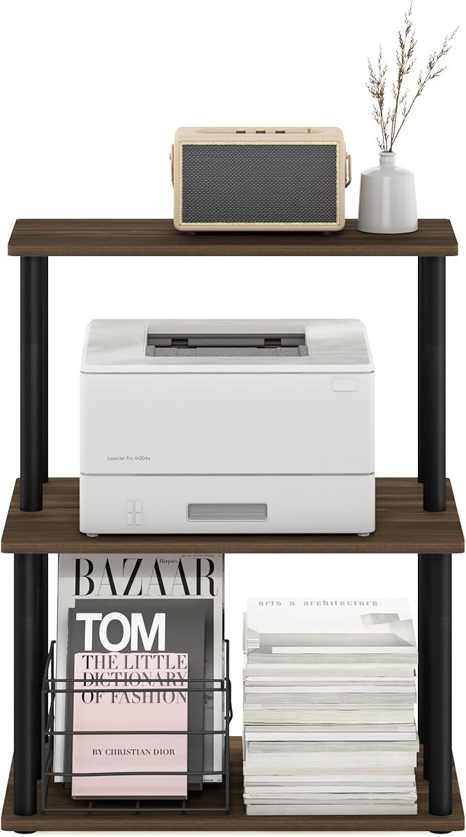 Furinno Turn-N-Tube 3-Tier Toolless Multipurpose Printer Stand Display Storage Shelf