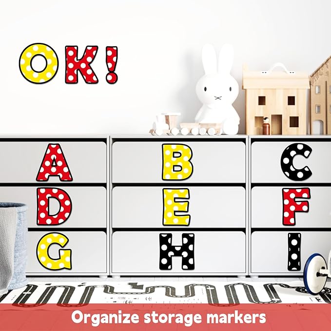 150 PCS Large 6" Bulletin Board Letters Set, Cartoon Mouse Color Classroom Alphabet Cutout Letter for Bulletin Board Display Home School, A Great Helper to Inspire Students' Learning Interest