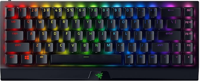 Razer BlackWidow V3 Mini HyperSpeed 65% Wireless Mechanical Gaming Keyboard: Yellow Mechanical Switches Linear & Silent - Doubleshot ABS Keycaps - Chroma RGB - Up to 200 Hr Battery - Snap Tap