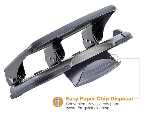 Bostitch Office EZ Squeeze 40 Sheet 3-Hole Punch, Heavy Duty (HP40AM), Silver