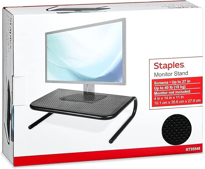 Staples Standard Steel Monitor Stand Black
