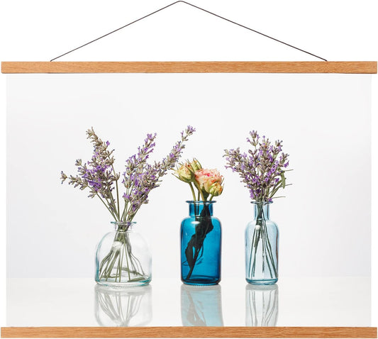 FALAMON Magnetic Poster Hanger Frame, 30x40 30x36 30x20 Teak Wood Magnet Poster Frame for Posters, Prints, Photos, Pictures, Maps, Scrolls, and Canvas Artwork