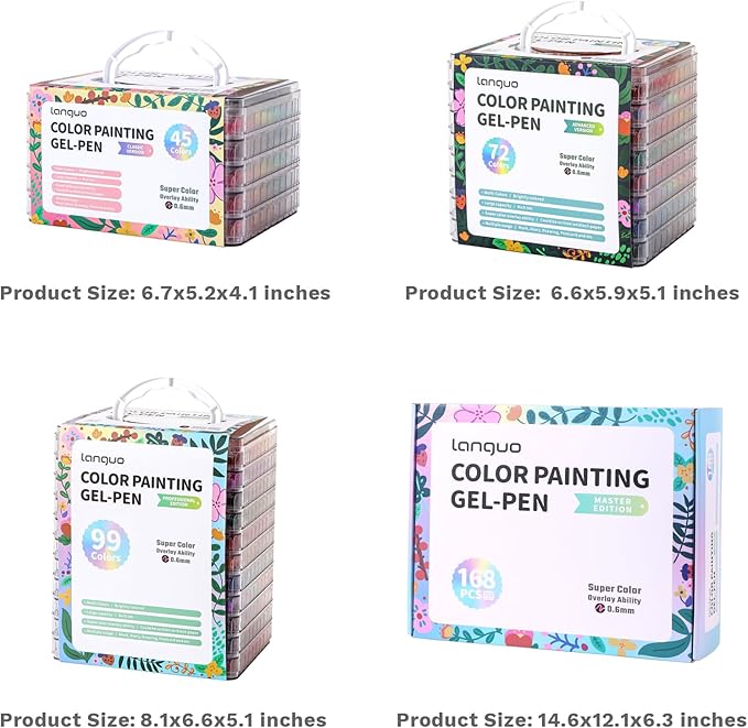 45 Colors Gel Pens for Coloring - Smooth Vibrant Colors 0.6mm Fine Point Gel Ink Pens Colored Set for Adults Artists Drawing Journaling Sketching Art Supplies