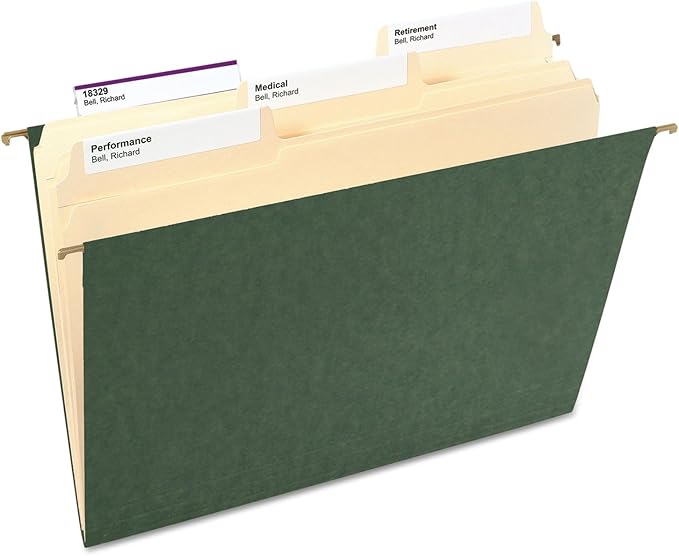 Smead Hanging File Folder, No Tabs, Letter Size, Standard Green, 25 per Box (64010)