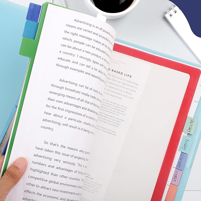 36 Pcs/3 Set 12 Tabs Binder Dividers with Colored Tabs, Clear Tab Notebook Divider Page Binder File Dividers, Letter Size