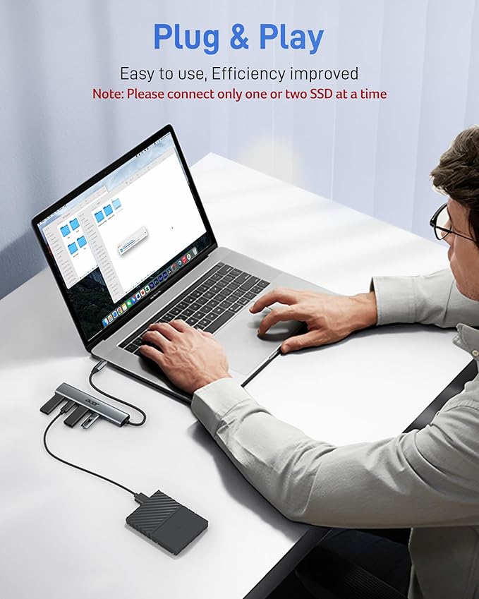 Acer USB C Hub, 10Gbps Type C Splitter with 4 USBC 3.2 Port, High Speed Type C Multiport Adapter for iPad MacBook Pro, iPhone 16/15, Surface Pro and More【Not Support Monitor or Charging】