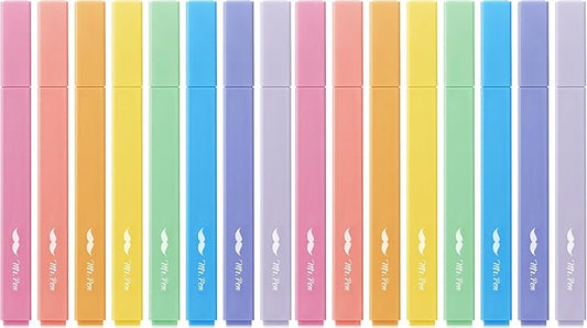 Mr. Pen Aesthetic Highlighters, 8 pcs, Chisel Tip, Assorted Colors, No Bleed Bible Highlighters (Pack of 2)