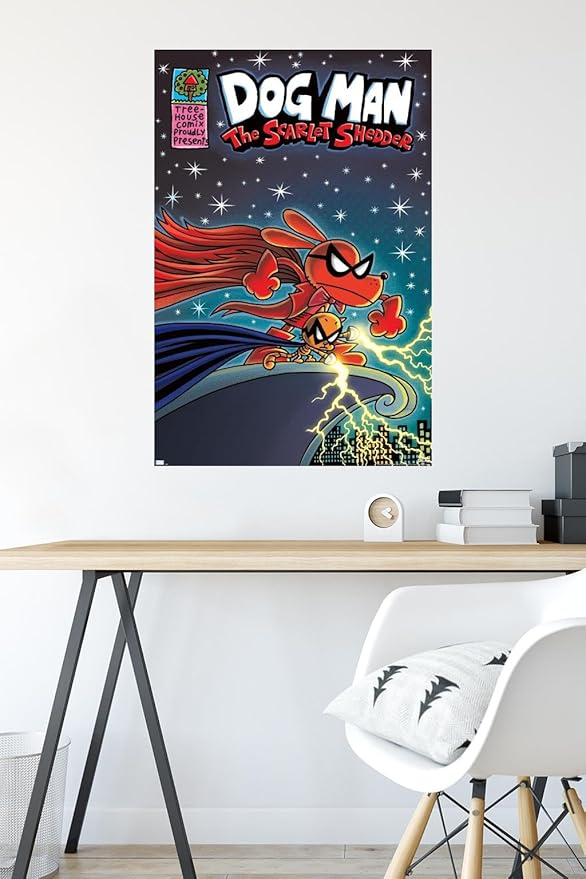 Dog Man - The Scarlett Shedder Wall Poster, 22.37" x 34.00", Poster & Mount Bundle