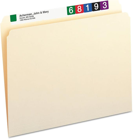 Smead File Folder, Straight-Cut Tab, Letter Size, Manila, 100 per Box (10300)