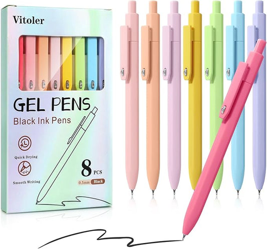 Gel Pens, 0.5mm Quick Dry Black Ink Fine Point Smooth Writing Pens for Office School Supplies Stocking Stuffers for Women Girls Nurse Teacher