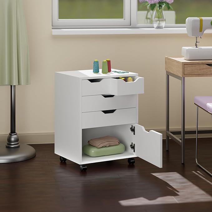 Winsome Halifax Bins & Drawers Mobile Cabinet, for Home Office, White