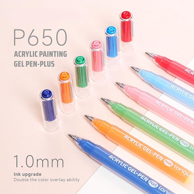 90 Color 1.0mm Fine Pointed Acrylic Gel Pens Coloring for Adult Painting, Writing, Marking, Student Stationery