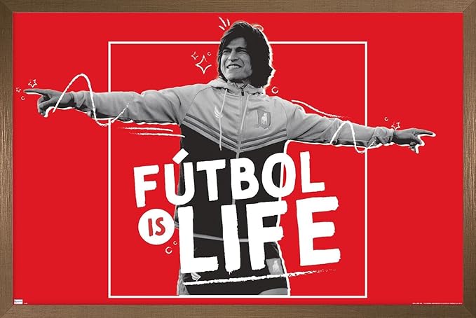 Ted Lasso - Futbol is Life Wall Poster, 22.4L" x 14.7W", Bronze Framed Version
