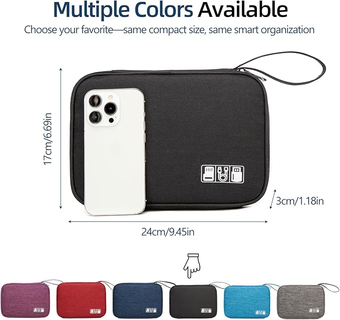 Electronics Organizer Travel Case,Travel Cable Organizer Pouch - Portable Storage Bag for Cord, Charger, Phone, Earphone, Electronic Accessories for Travel & Daily Use