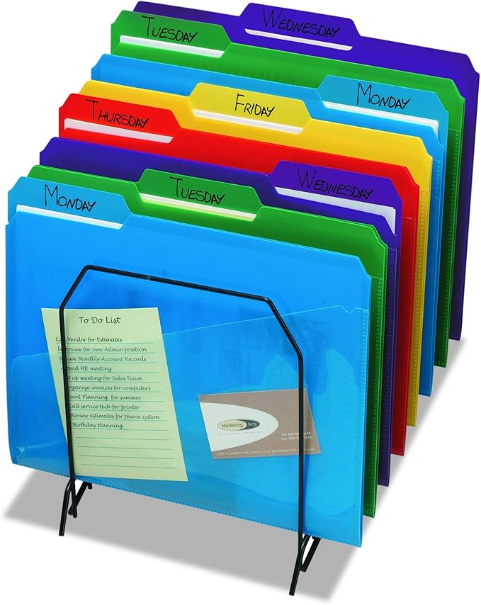 Smead Poly File Folders with Pockets, Folders for Documents, 1/3-Cut Tabs, File Folders Letter Size, Office Supplies, School Supplies, Set of 30