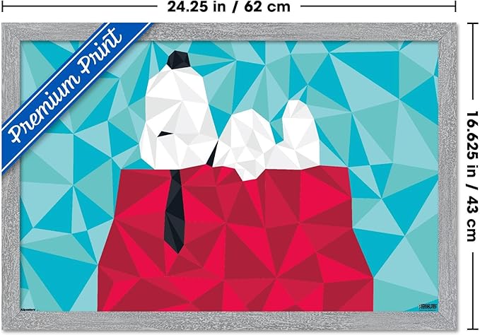 Peanuts: Astronomy-Geometry - Snoopy Wall Poster, 22.4L" x 14.7W", Gray Framed Version