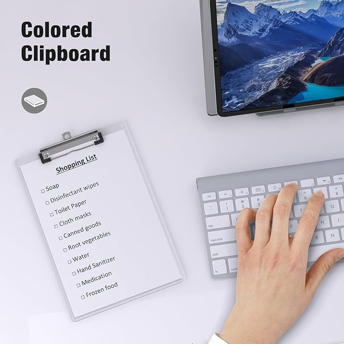 Small Clipboards, A5 Plastic Mini Clear Clip Board for Classroom, Students, Kid, Size 6" x 9" with Low Profile Clip, Office & School Supply