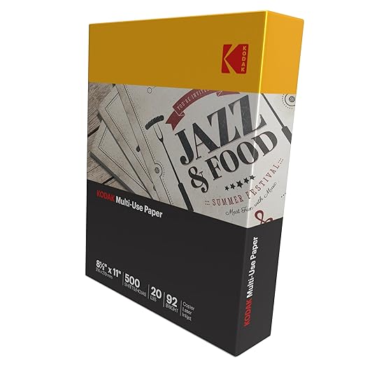 Kodak Printer Paper 8.5 x 11 | 20 lb Copy Paper 92 Bright | 40 Cartons | 200,000 Sheets