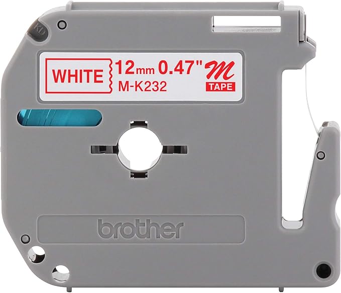 Brother Tape Cartridges 0.47 IN x 26.2 ft Wide Red On White (MK232) - Retail Packaging