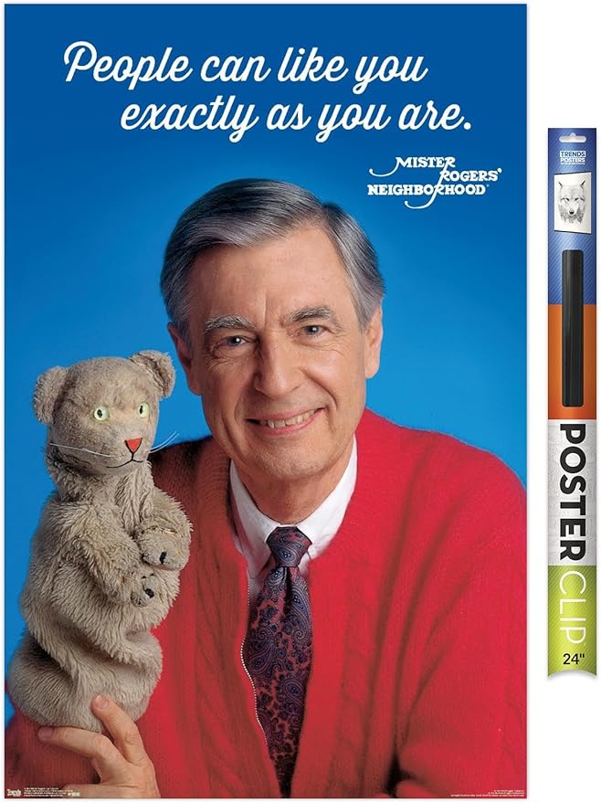Trends International Mister Rogers - As You Are Wall Poster, 22.375" x 34", Premium Poster & Clip Bundle