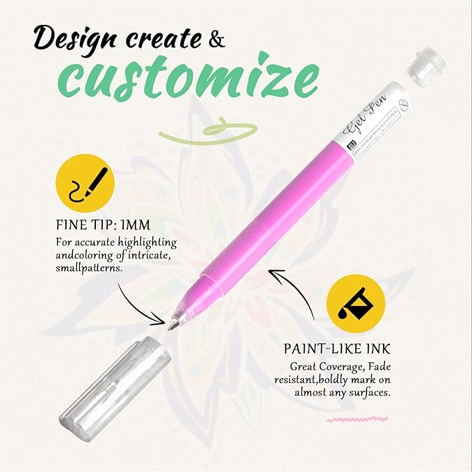 Colorful Pens, 12 Pcs Colored Pens Fine Point Smooth Writing Pen, 1.0 mm Colored Ink Gel Pen for Journaling Note Taking Writing, Acrylic Gel Pens for Coloring (12 Pcs Color)