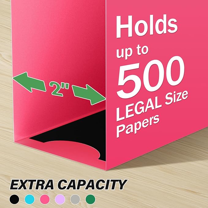 Ansook Legal Size Hanging File Folder Extra Capacity,Heavy Duty 2" Expandable Hang Folder with Tabs,12 Pack Reinforced File Cabinet Folders,Plastic Hanging File Organizer for File Frame Box