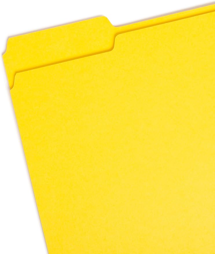 Smead Standard File Folders, Value Filing Bulk Case of 500, Yellow, 1/3-Cut Tabs, Letter Size (21125)