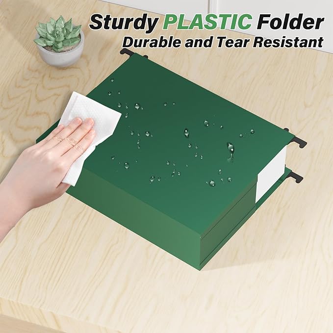 Ansook Plastic Hanging File Folders Letter Size,Heavy Duty 3" Expansion Hang Folder,6 Pack File Cabniet Folder,Extra Capacity File Folders Hanging with Tabs,Hanging File Organizer for School Office