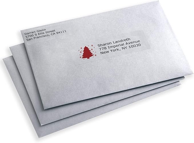 Avery Address Labels Clear 1" x 2-5/8" | Glossy | Sure Feed Technology | For Laser & Inkjet Printers | 300 Labels, Pack of 5