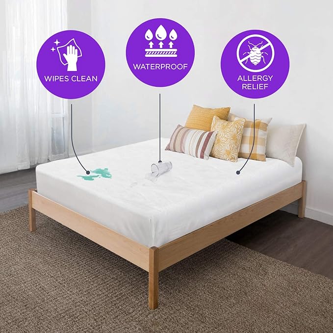 BLISSFORD Plastic Mattress Protector - Heavy Duty, Fitted Vinyl - Plastic Mattress Cover King Size Bed, Rubber Sheets for Bedwetting Adult or Child, 100% Waterproof Sheets King Size