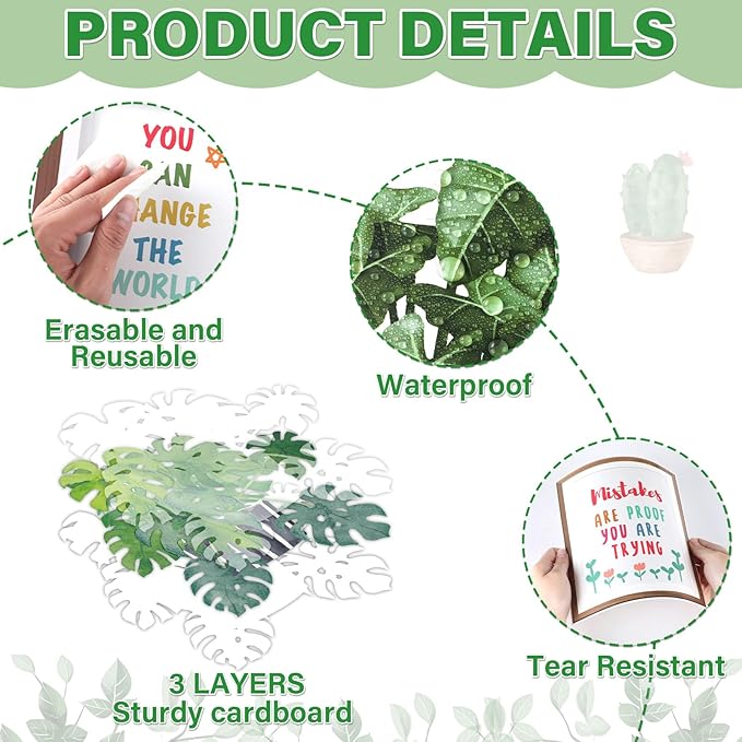 Plant Bookshelf Bulletin Board Set Read and Grow Motivational Greenery Classroom Decor Reading Library Back to School Positive Eucalyptus Potted Paper Cutouts for School Wall Decor Supplies
