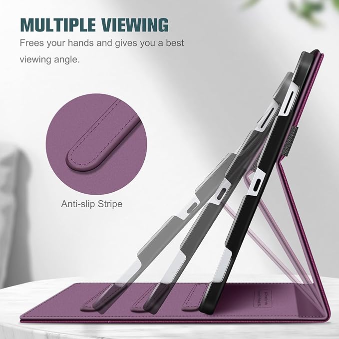 Fintie Case for Samsung Galaxy Tab S10 Lite/ S10 FE/ S9 FE 5G 10.9 Inch/Tab S9 11 Inch with S Pen Holder, Multi-Angle Viewing Protective Cover with Pocket, Auto Sleep/Wake, Purple