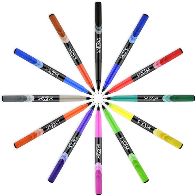 Zebra Pen, SARASA Fineliner Felt Tip Pens, 0.8mm Porous Point, Assorted Colors, Archival Quality, Acid Free, Fast-Drying Ink, Smooth Writing for Notes, Planners, and Journals, 10-Pack (67101)