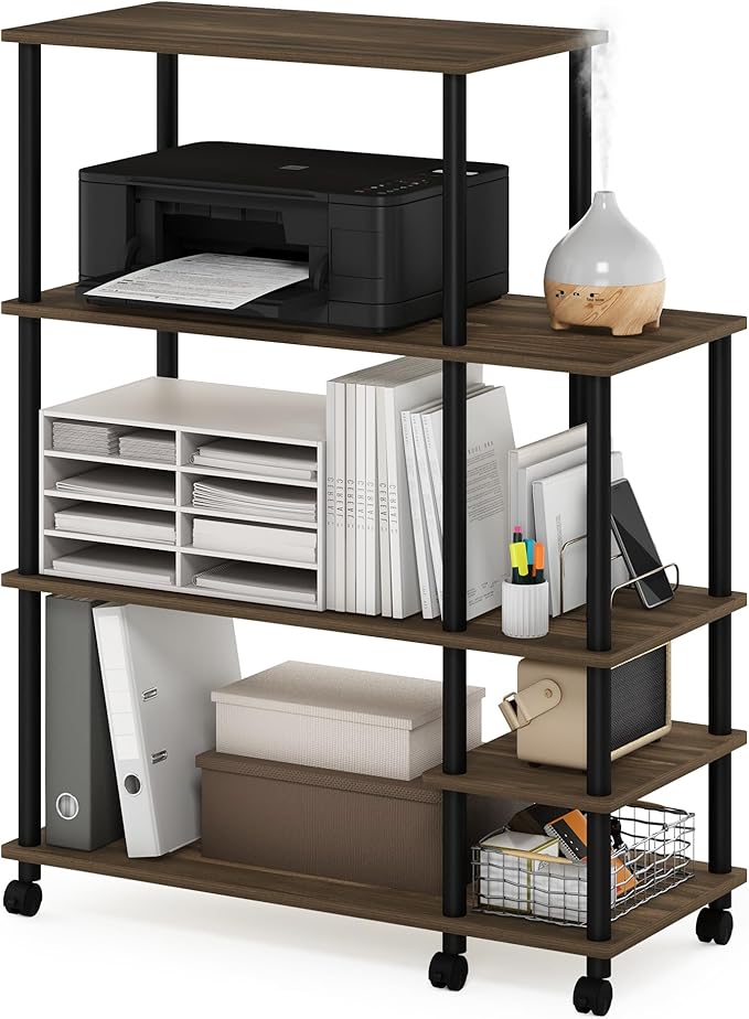 Furinno Turn-N-Tube 3-Tier Toolless Multipurpose Printer Stand Display Storage Shelf