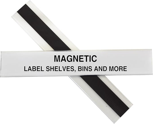 C-Line HOL-DEX Magnetic Shelf/Bin Label Holders, 1 x 6 Inches, 10 per Box (87227)