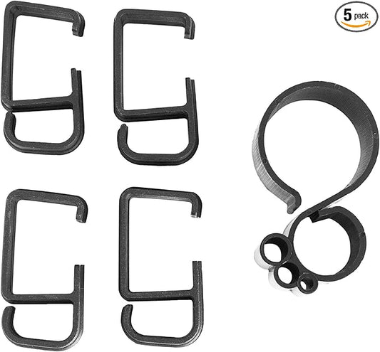 VIVO Cable Management Clips for Desk Monitor Stands, Computer Office Workstation Cord Organization Kit, 1 Pole and 4 Arm Clips, Set of Monitor Mount Wire Holder Hooks, Black, PT-SD-WC05C