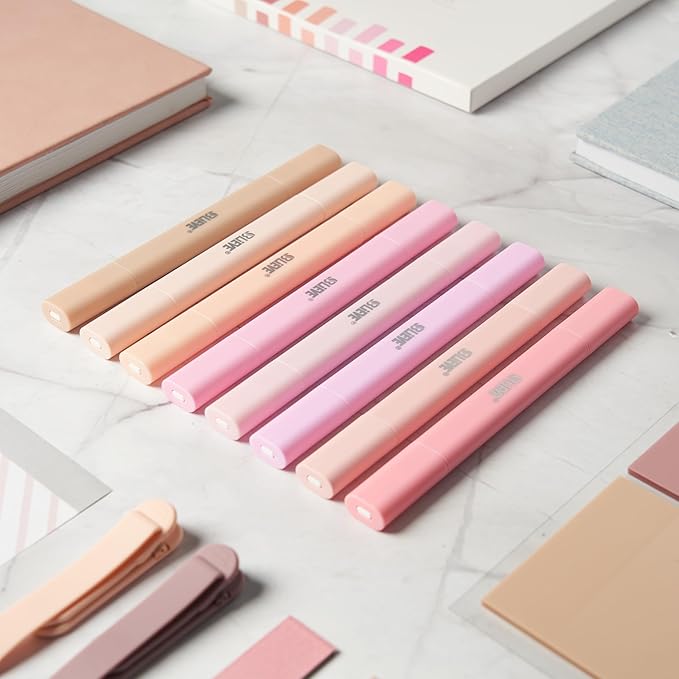 BLIEVE- Aesthetic Bible Highlighters No Bleed Through Assorted Colors, Cute Pink Highlighter Dual Tip For Journaling Supplies And School Accessories, Bible Highlighters And Pens No Bleed (ROSES)