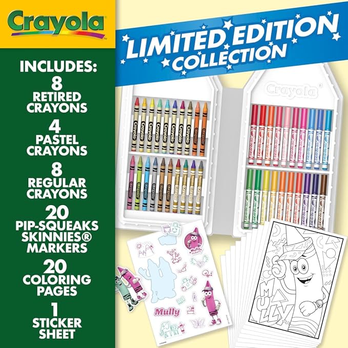 Crayola Coloring Set with Limited Edition Blue Art Case, Limited Edition Crayons, 50+ Pieces, Gifts for Kids