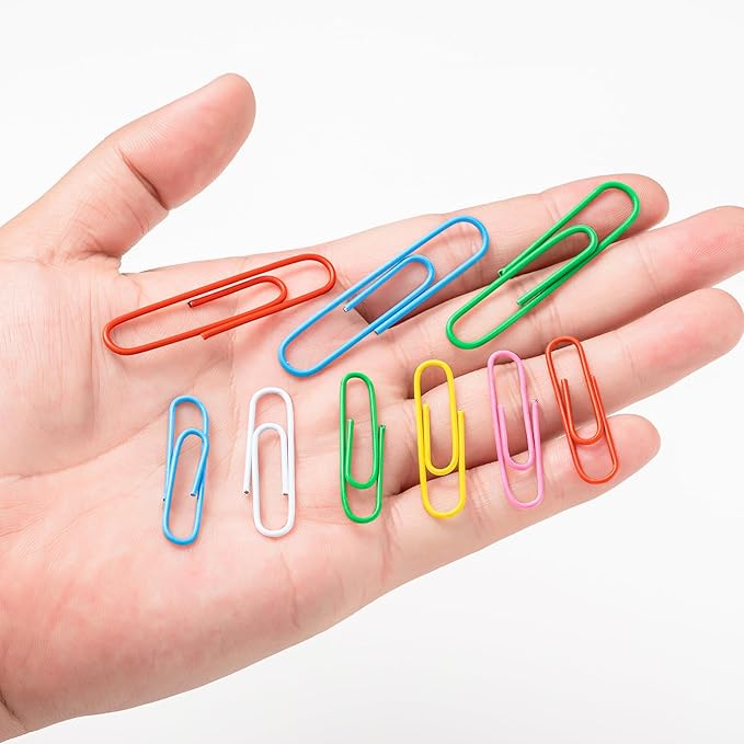 Paper Clips Assorted Sizes, Cute Colored Paper Clip for Office Supplies,Small Medium Large Jumbo, Colorful and Heavy Duty, Ideal for Bookmark- Pack of 350