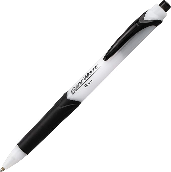 Pentel GlideWrite Ballpoint Pen with TechniFLO Ink, (1.0mm) Medium Line, Assorted Ink, Pack of 14 (BX910BP14M)