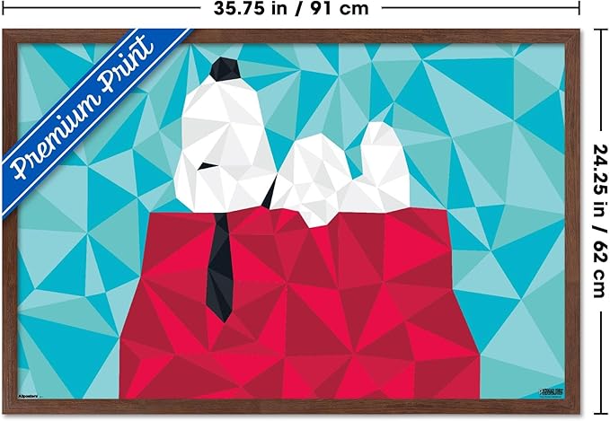 Peanuts: Astronomy-Geometry - Snoopy Wall Poster, 34L" x 22.4W", Mahogany Framed Version