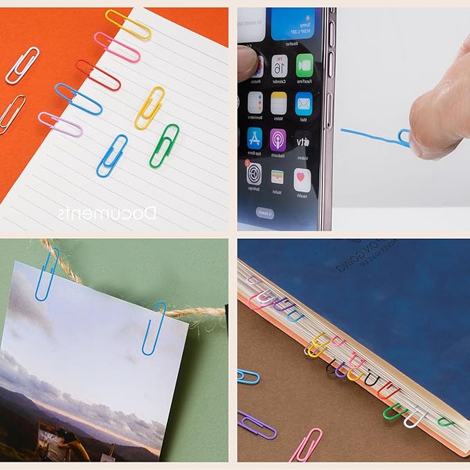 150 Pcs 2 Inch/50mm Large Paperclips,Assorted Colored Coated Big Paper Clips for School Office and Everyday Use