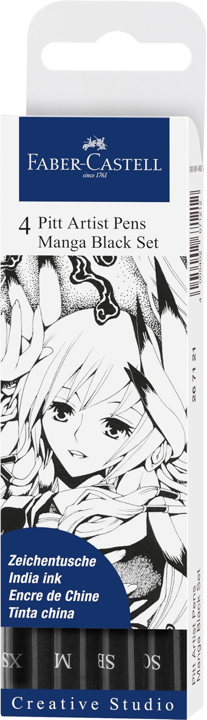 Faber-Castell Pitt Artist Pen Black Manga Drawing Kit - 4 Count, Assorted Nibs – Anime and Manga Drawing Kit