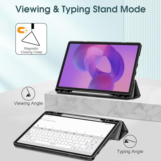 Fintie Case for Lenovo Idea Tab Pro 12.7 inch 2025 (TB-373FU/ TB-375FC) - Ultra-Thin Soft TPU Back Cover Protective Case with Pen Holder and Auto Sleep/Wake (Grey)