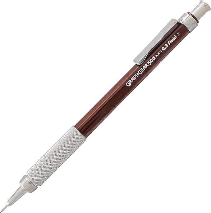 Pentel GraphGear 500 Mechanical Drafting Pencil, (0.9mm), Bold Line, Gray Barrel, Pack of 4 (PG529BP4N)